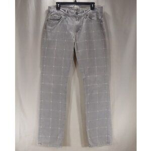 Mens 7 For All Mankind Gray Plaid Slimmy Skinny Jeans Pants 100% Cotton 33x32